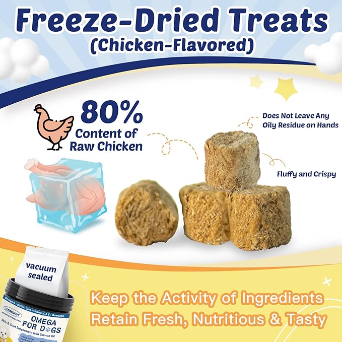 Freeze Dried Chews and Soft Chews Dog Omega 3 Supplements