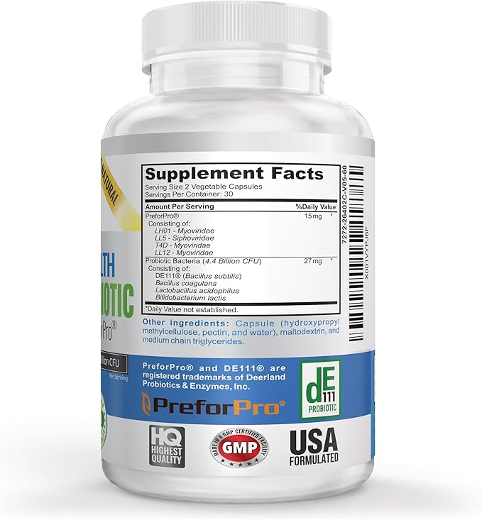 Premium Probiotic plus Ultimate Prebiotic - Gut Biome Builder &amp Restoration - 4.4 Bn CFU - Best for Women &amp Men - Bacteria Reaches Intestine within Hours - No Refrigeration - Bacillus Subtilis