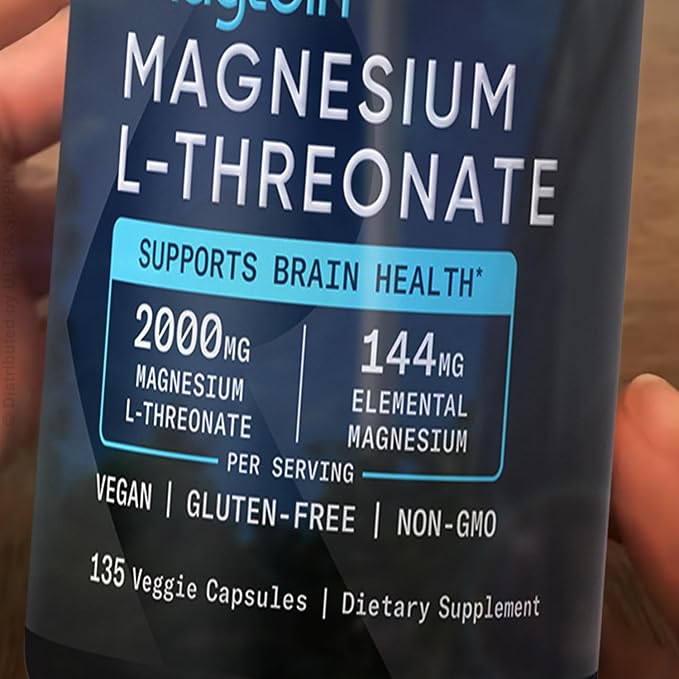 Sports_Researchs Magnesium L-Threonate 2000mg (135 Count Servings.) Advanced Brain Magnesium for Memory Focus &amp Cognitive Support