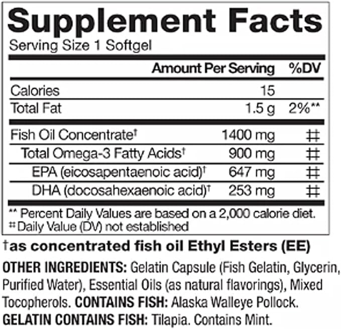 900 mg. Triple Strength Omega-3 from Fish Oil (150 ct.) - Supports Heart Health