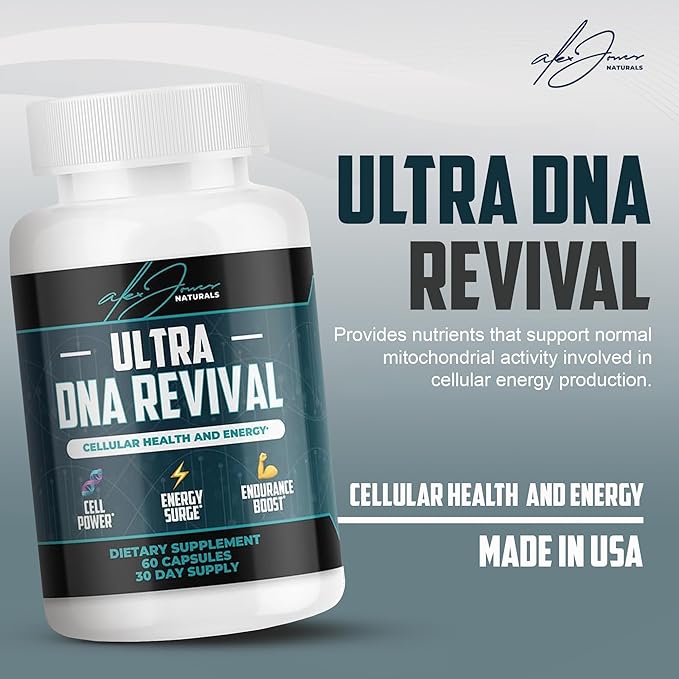 NAD+ Support Supplement | Ultra DNA Revival Formula | Cellular Energy &amp Wellness Support | Premium NMN + Resveratrol Blend | Vegan Capsules | 60 Count