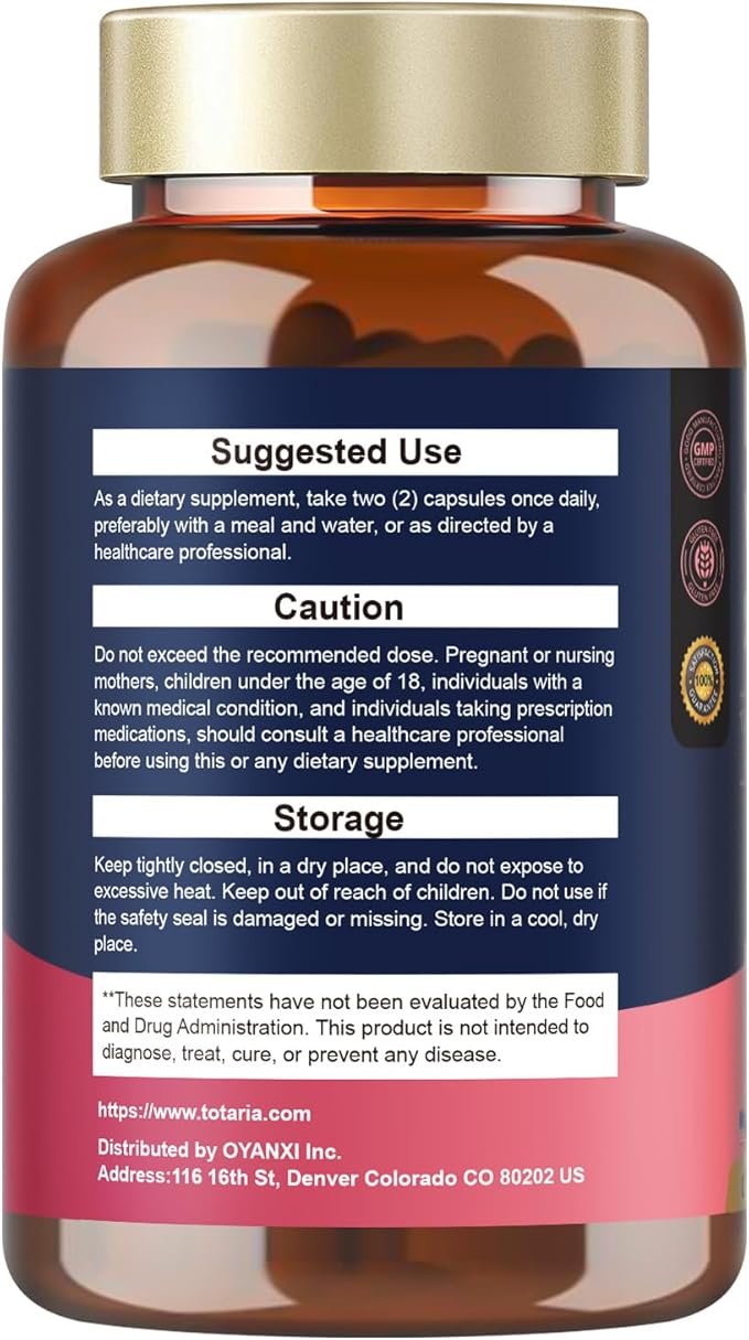 Totaria Probiotics for Women 120 Billion Women Probiotic with Akkermansia Digestive Enzymes &amp Prebiotics Cranberry D-Mannose for Gut Vaginal Urinary Immune PH Balance 120 Vegan Capules