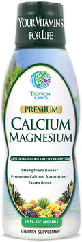Tropical Oasis Liquid Calcium &amp Magnesium - Natural formula w/ support for strong bones - Liquid vitamins w/ calcium - 16oz 32 Serv. 16 Fl Oz (Pack of 1)