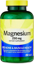 Magnesium Bone &amp Muscle Health Dietary Supplement Tablets 250 mg 250 Count + SEDLAV Sticker