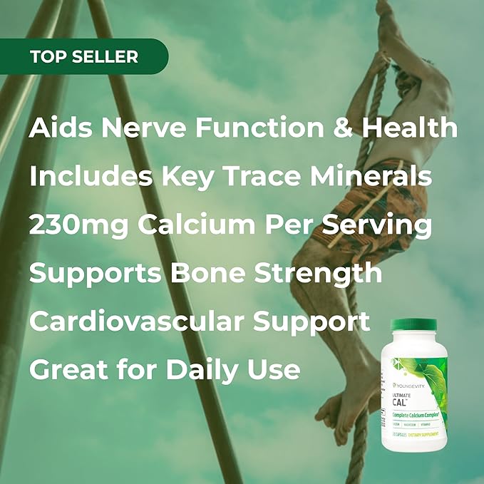 Youngevity Ultimate Cal - Calcium Magnesium Bone Health Supplement with D-3 Zinc Potassium Boron - Highly Absorbable - Immune and Bone Ligament Support - 120 Capsules (Pack of 1)