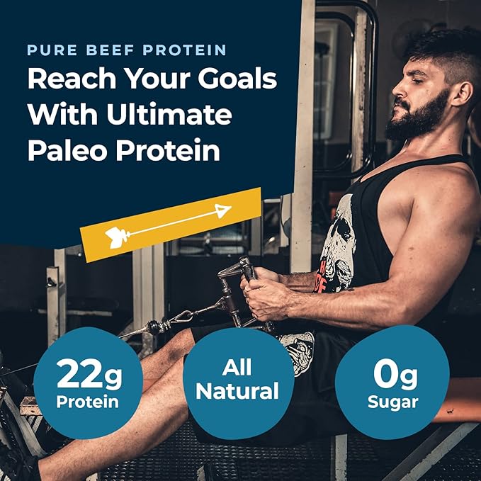 Ultimate Paleo Protein Powder | Premium Grass Fed Beef Protein with Collagen Peptides | Paleo Friendly Gluten Free Keto Friendly No Artificial Sweeteners or Preservatives - Chocolate 30 Servings