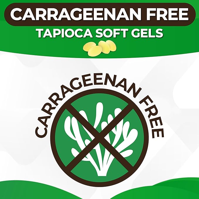 Vegan Omega 3 - Carrageenan Free Plant Based Algal DHA/EPA- 60 Veggie Softgels - Supports Brain Heart &amp Prenatal Health - Essential Fatty Acids Supplements