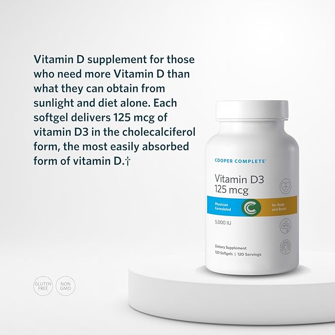 Cooper Complete - Vitamin D3 125 mcg (5000 IU) - 120 Sofgels Pack of 1