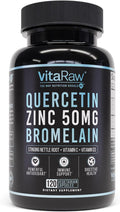 Quercetin with Bromelain 500mg Capsules Supports Immune Response Joint Comfort &amp Overall Wellness - Vitamin C Zinc 50mg &amp Vitamin D3 5000 IU - Immunity Health Pills