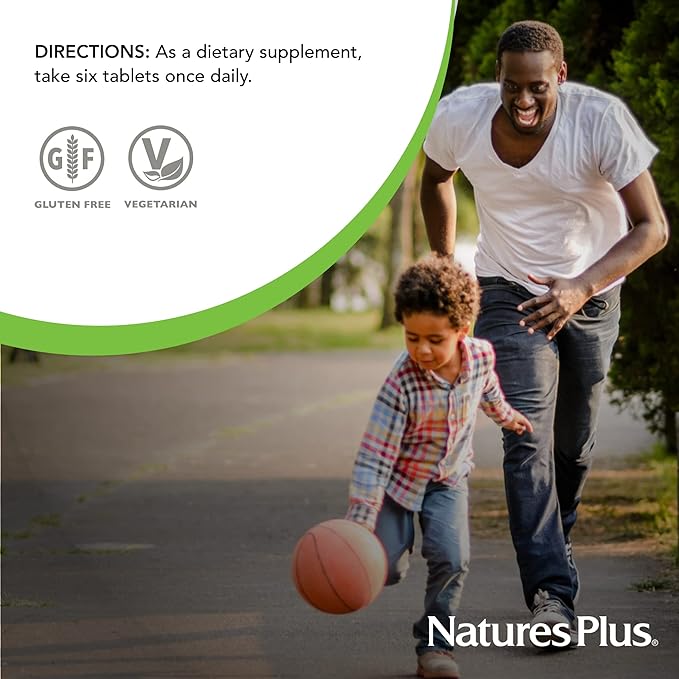NaturesPlus Source of Life GOLD Multivitamin - 180 Mini-Tabs - With Vitamins D3 B12 &amp K2 - Blood Bone &amp Immune Support - Vegetarian &amp Gluten Free - 30 Servings