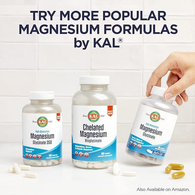 KAL Cal-Citrate+ Calcium Citrate Plus Vitamin D-3 and 500 mg of Magnesium Healthy Bones and Teeth Support Gluten Free and Lab Verified for Quality 60 Servings 240 Tablets