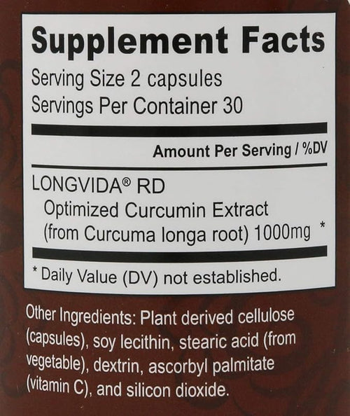2-Pack Curcumin Longvida by Nutrivene (500 mg 60 Capsules)