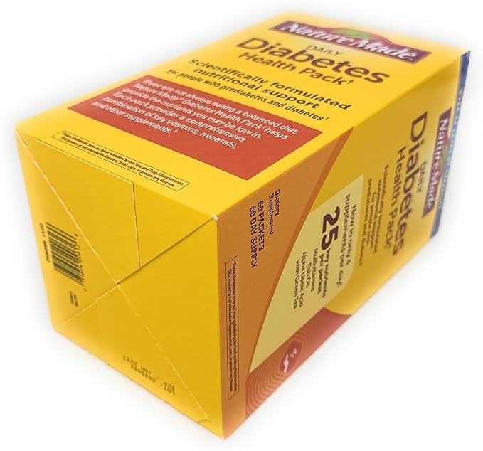 Nature Made Daily Diabetes Health Pack Dietary Supplement for Nutritional Support 60 Packets