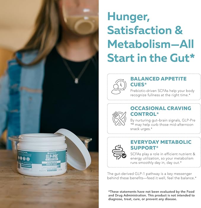 GLP-Pre™ – Optimized Prebiotic Fiber Complex - Gut-Microbiome Optimization for Natural GLP-1 Pathway Support &amp Metabolic Wellness - Includes Clinically Studied Non-Digestible Fibers - 30 Servings