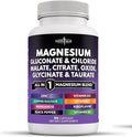 NEW AGE Magnesium Supplement -Powerful Glycinate Citrate Malate Oxide Taurate Aspartate Gluconate Orotate &amp Mag Chloride Manganese Bone Health and Bone Strength Joint Support - 90 Count