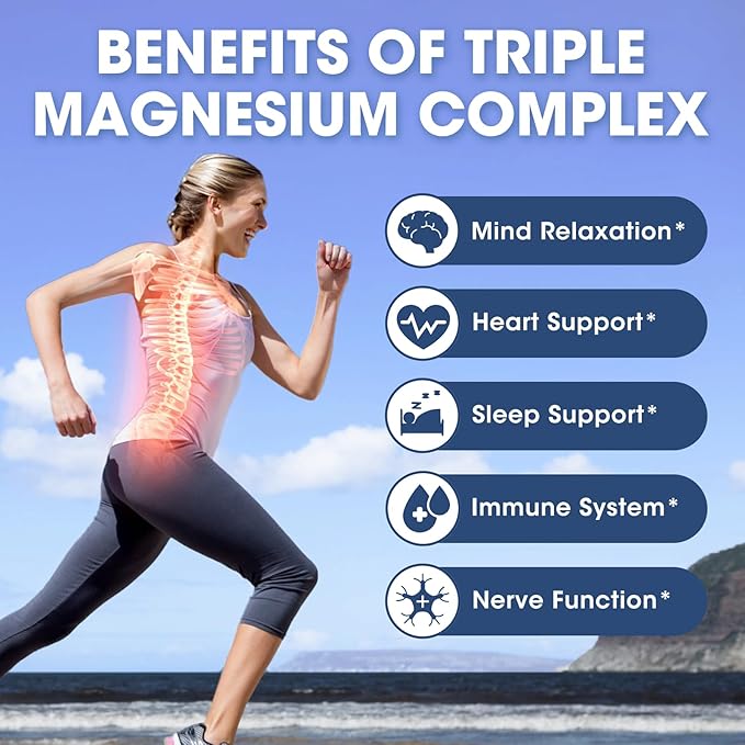 Magnesium Glycinate Liquid Drops with Taurate &amp Citrate Magnesium Supplement for Sleep Calm &amp Relaxation with Potassium &amp Omega-3 High Absorption Formula Blueberry Flavor 2 Fl Oz