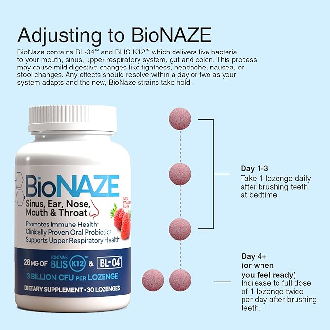 Oral Probiotic BLIS K12 &amp BL-04 for Sinus Tonsil Stones Bad Breath Post Nasal Drip Throat Mouth Teeth &amp Gut - Improve Oral &amp Respiratory Health. Clinically Proven Probiotic Strains 3
