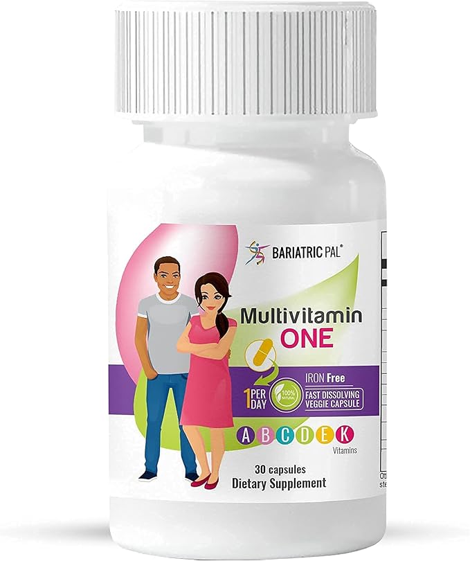 BariatricPal 30-Day Bariatric Vitamin Bundle (Multivitamin ONE 1 per Day! Iron-Free Capsule and Calcium Citrate Soft Chews 500mg with Probiotics - Belgian Chocolate Caramel)