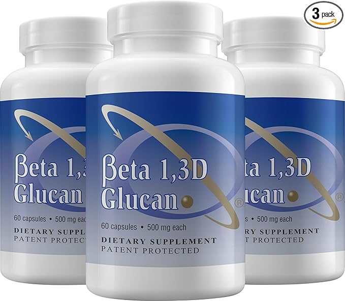 Transfer Point Immune Support Supplement Highly Purified Beta 13D Glucan (Pack of 3-500 mg b-glucan Fiber per Capsule)
