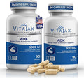 ADK - Vitamin ADK Supplement 180 Capsules - High Potency Vitamin A D3(5000 IU) K2 as MK-7 for Bone Heart &amp Calcium Absorption – Non-GMO Gluten Free (6 Month Supply) 2 Pack