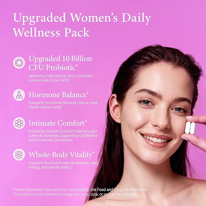 LAIFE Vaginal Probiotics for Women 10 Billion CFU Vaginal-Specific Probiotic Capsules with Prebiotics Damiana &amp Herbal Extracts Supports pH Balance Feminine Health &amp Daily Wellness 60 Cap