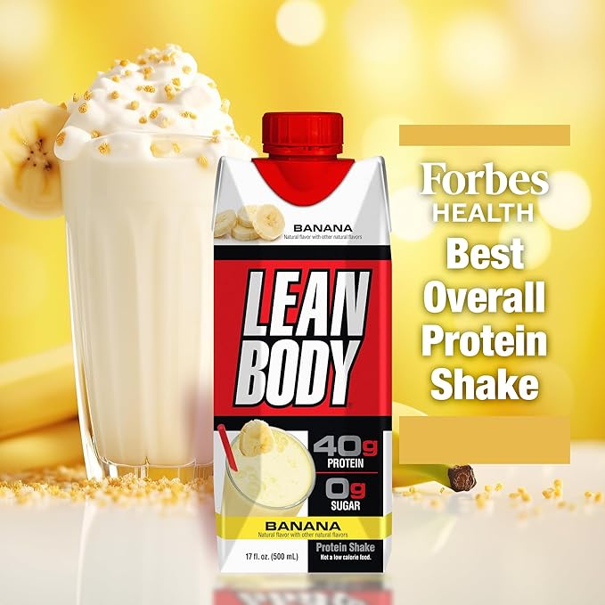 Labrada Lean Body Ready-to-Drink Banana Protein Shake40g ProteinWhey Blend0 SugarGluten Free22 Vitamins &amp Minerals17 Ounce (Recyclable Carton &amp Lid - Pack of 12) LABRADA