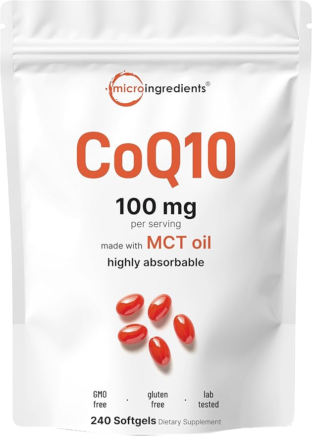 Micro Ingredients Vitamin D3 5000iu + K2 100mcg &amp CoQ10 100mg Softgels Bundle 2 Pack | Essential Sunshine Vitamins | High Absorption Ubiquinone with Coconut MCT Oil