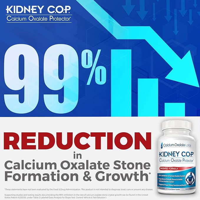 KIDNEY C.O.P. Calcium Oxalate Protector 120 Capsules Kidney Support for Calcium Oxalate Crystals Helps Stops Recurrence of Stones Stronger Than Chanca Piedra Stone Breaker Supplements 6 Pack