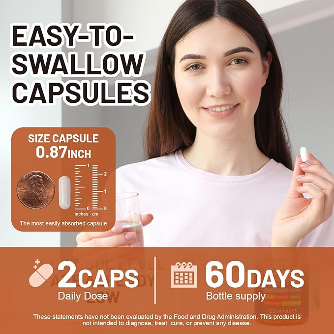 Cortisol Supplement with Aspalathus Linariifolius Magnesium L-Theanine - for Men and Women - Stress Relief Sleep Support Detoxification Reduction &amp Control - 120 Capsules