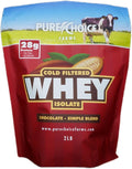 Pure Choice Chocolate Whey Protein Isolate Powder 28g Protein Undenatured Whey 3 Ingredients No Fillers Or Artificial Sweeteners (Chocolate 2 lb)
