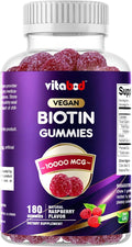 Biotin Gummies 10000 mcg – 180 Vegan Gummies Hair Skin &amp Nails Support for Women Men &amp Kids – Non-GMO Gluten-Free Delicious Flavor