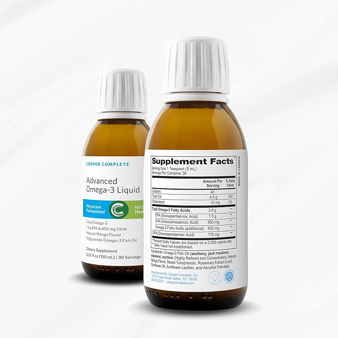 Cooper Complete Advanced Liquid Omega 3- Natural Mango Flavored