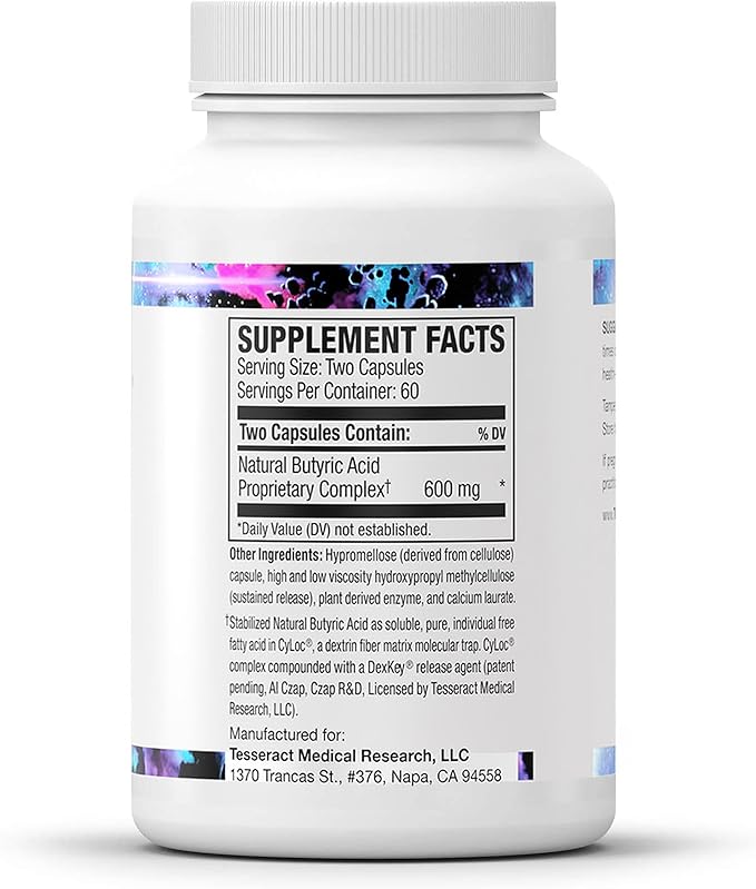 Tesseract Medical Research ProButyrate Gut Health Supplement Butyric Acid Complex &amp CoQ10 Pro Coenzyme Q10 for Health Muscle Health and Cellular Energy Production