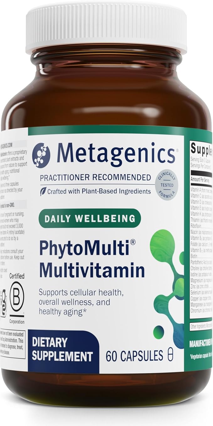 Metagenics Bundle - PhytoMulti &amp D3 10000 + K - 60 Capsules of PhytoMulti for Men &amp Women - 60 Softgels of D3 10000 + K for Immune Support Bone Health &amp Heart Health