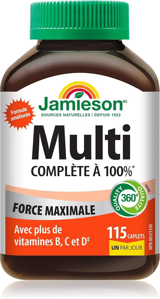 Jamieson 100% Complete Multivitamin Max Strength Formula 115 caplets
