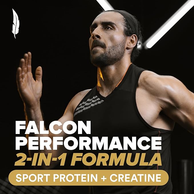 BIRDMAN Falcon Performance Vegan Protein Powder 31g Protein 5g Creatine 5g BCAA Probiotics Electrolytes Pre Workout Low Carb Sugar Free &amp Dairy Free Plant Based Vanilla Protein -19 Servin