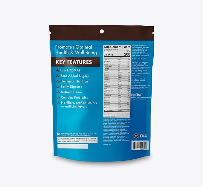 Elemental Nutrition Super Food Formula - Nutrient Dense - Prebiotic - Zero Added Sugar - Easily Digestible - Delicious Flavors - Superfood - No Artificial Colors (25 Servings Chocolate)