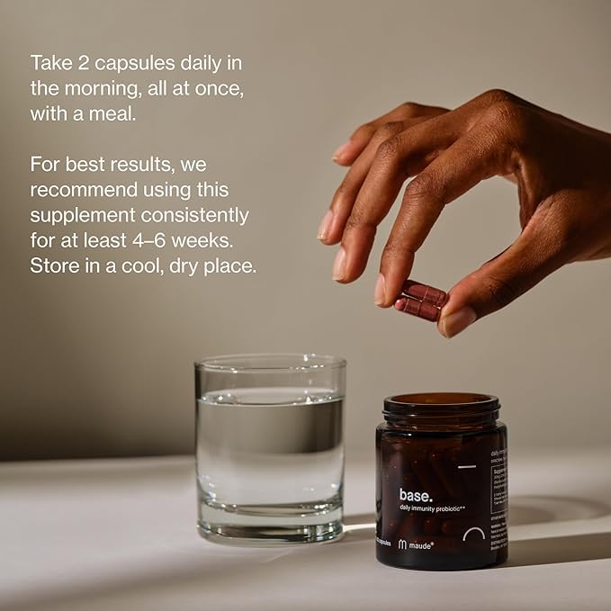 MAUDE Base - Daily Probiotics for Digestive Health &amp Immune Support - Promote Urinary Tract Health &amp Nurture Your Gut Microbiome - with Zinc Vitamin C &amp PaCran Cranberry Extract (60 Capsu