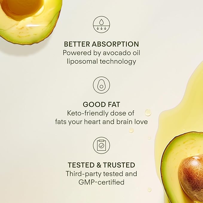 Longevity – Liposomal NAD+ Glutathione Supplement w/Liquid NAD+ CoQ10 B12 MCT &amp Avocado Oil – Cellular Health Energy Brain Gut &amp Heart Support* – Watermelon Lime – 30 Pouches