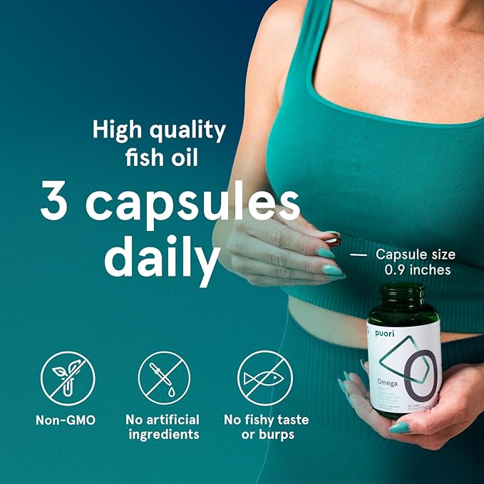 Puori Omega 3 Fish Oil - Ultra Pure 2000mg x 240 Softgels - Heart Brain and Eye Health Supplement - Burpless IFOS Certified Non-GMO Capsules - O3-2000mg EPA 1250mg DHA 500mg