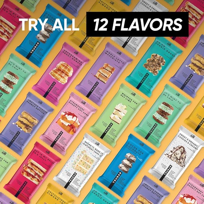 TRUBAR Vegan Protein Bar Saltylicious Almond Love Gluten Free Plant Based High Fiber Dairy Free Low Fat Non GMO No Sugar Alcohols 12G Lean Protein 13G Fiber Healthy Snack Bars 12 CT