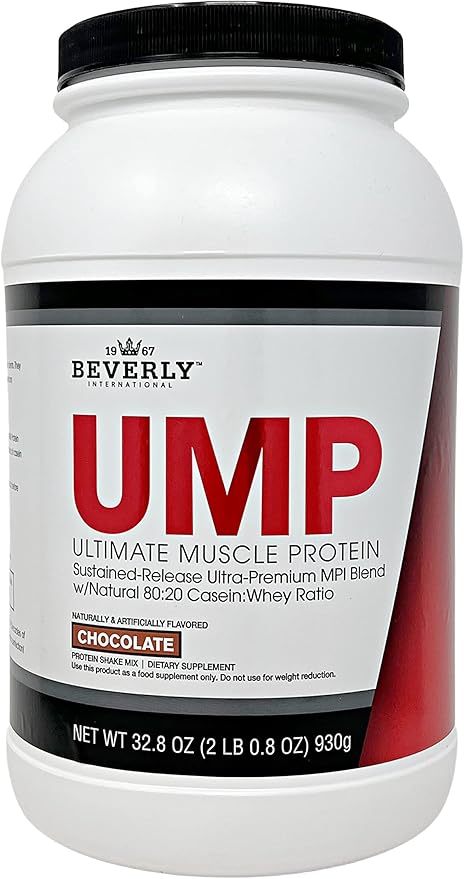 Beverly International UMP Protein Powder Chocolate. Unique Whey-Casein Ratio Builds Lean Muscle. Easy to Digest. No Bloat. (32.8 oz) 2lb .8 oz