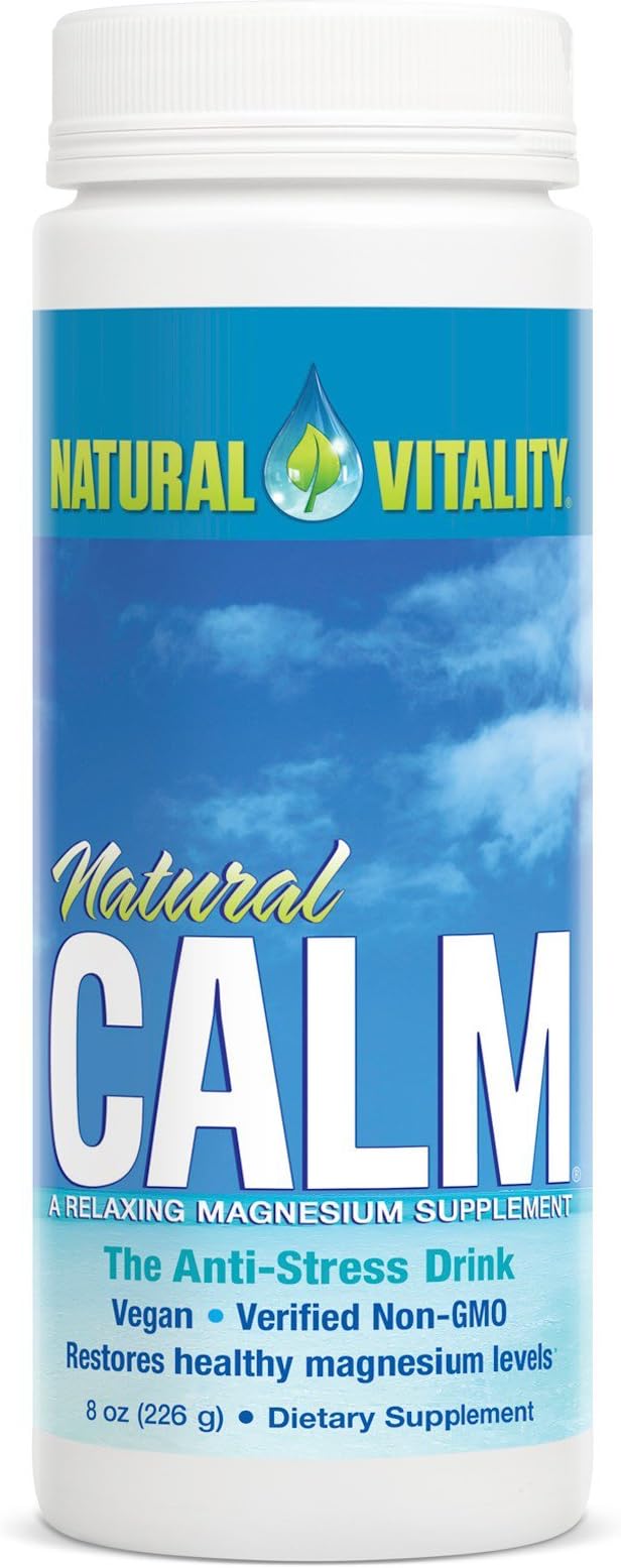 Natural Vitality Calm Magnesium Citrate Supplement Anti-Stress Drink Mix Powder Unflavored - 8 Ounce (Packaging May Vary)