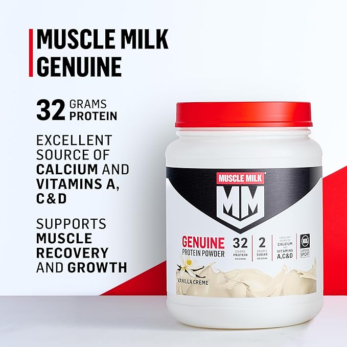 Muscle Milk Genuine Protein Powder Strawberries 'N Crème 32g Protein 4.94 Pound