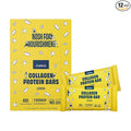 JUSTNOSH Lemon Collagen Protein Bars – 13g Protein 10g Collagen | Gluten &amp Dairy Free Low FODMAP Seed Oil Free (12 Pack)