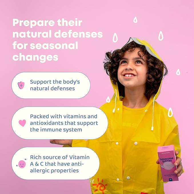 JoySpring Immune Drops - Kids’ Immunity Support Supplement (1 fl oz 30 Servings) with Organic Elderberry Liquid Echinacea Oregon Grape Root &amp Orange Peel for Ages 2-16+ Years and Adults