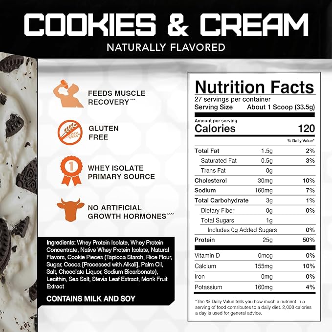 Naturally Flavored Rival Whey - Cookies and Cream 2lb
