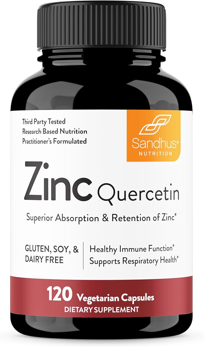 Sandhu's Zinc Quercetin &amp Magnesium Glycinate Complex with Quercetin Capsules | Supports Immune Muscle Health &amp Quality Sleep