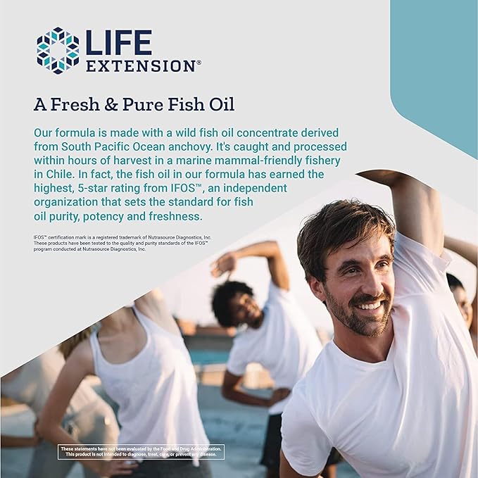 Life Extension Super Omega-3 EPA/DHA Fish Oil Sesame Lignans &amp Olive Extract - Omega 3 Supplement - for Heart Health and Brain Support - Gluten Free Non-GMO - 240 Easy-to-Swallow Softgels