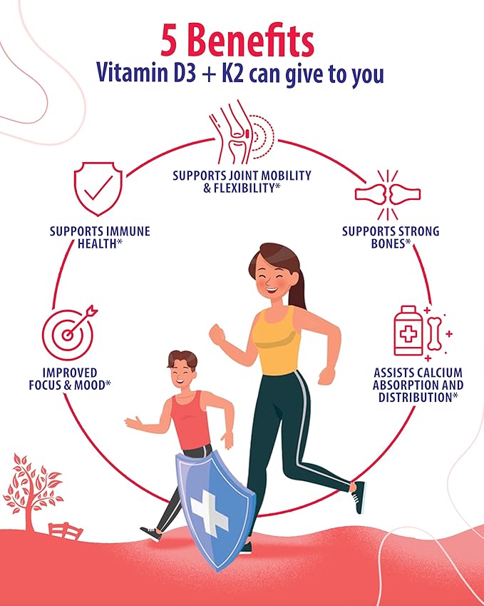 Magnesium Gummies for Kids &amp Vitamin D3 K2 Gummies 5000 IU - Immune &amp Bone Support - Sugar-Free Vitamin D Gummy Supplement - High-Absorption Vegan Gluten-Free Gummies for Adults